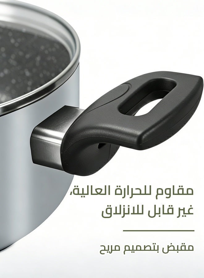 Sharpdo Kitchen Cookware Set, Non-Stick Pots and Pans for All Stovetops, Heat Resistant Handle - 18cm Milk Pan, 24cm Casserole, 28cm Casserole, 24cm Fry Pan - Image 3